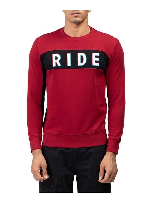 royal enfield wine round neck sweatshirt