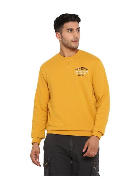 royal enfield yellow regular fit sweatshirt