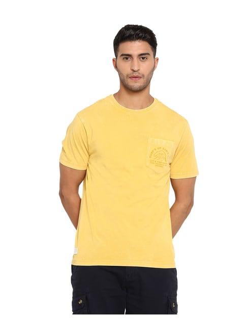 royal enfield yellow regular fit t-shirt