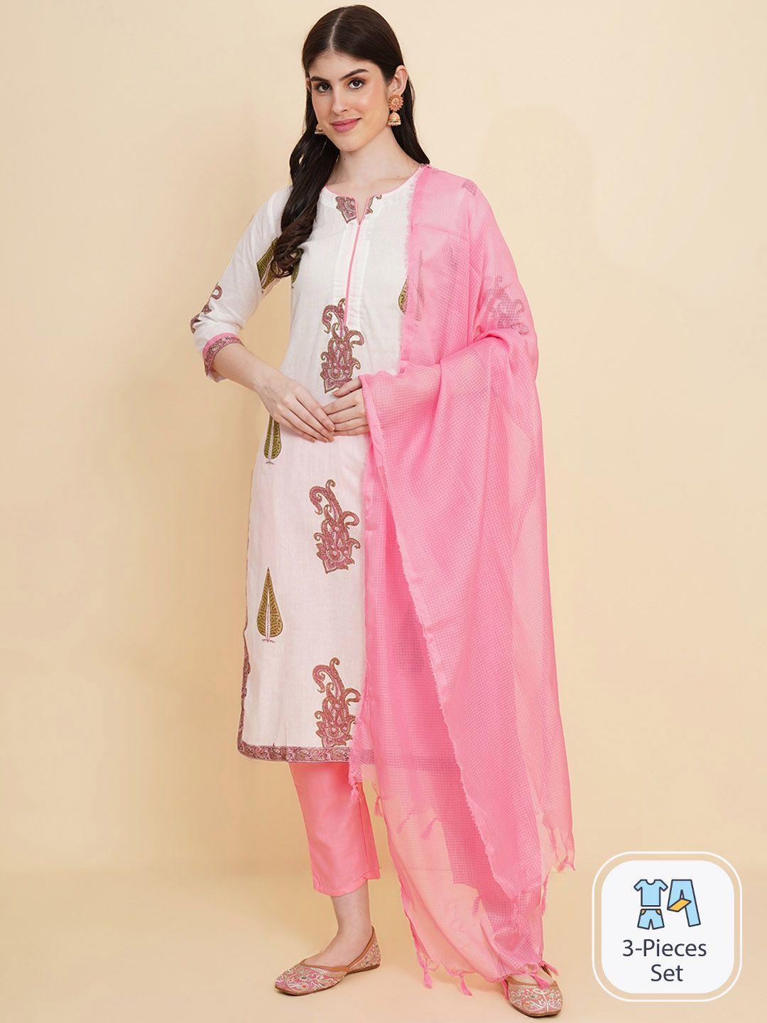 royal export floral printed kurta with trousers & dupatta