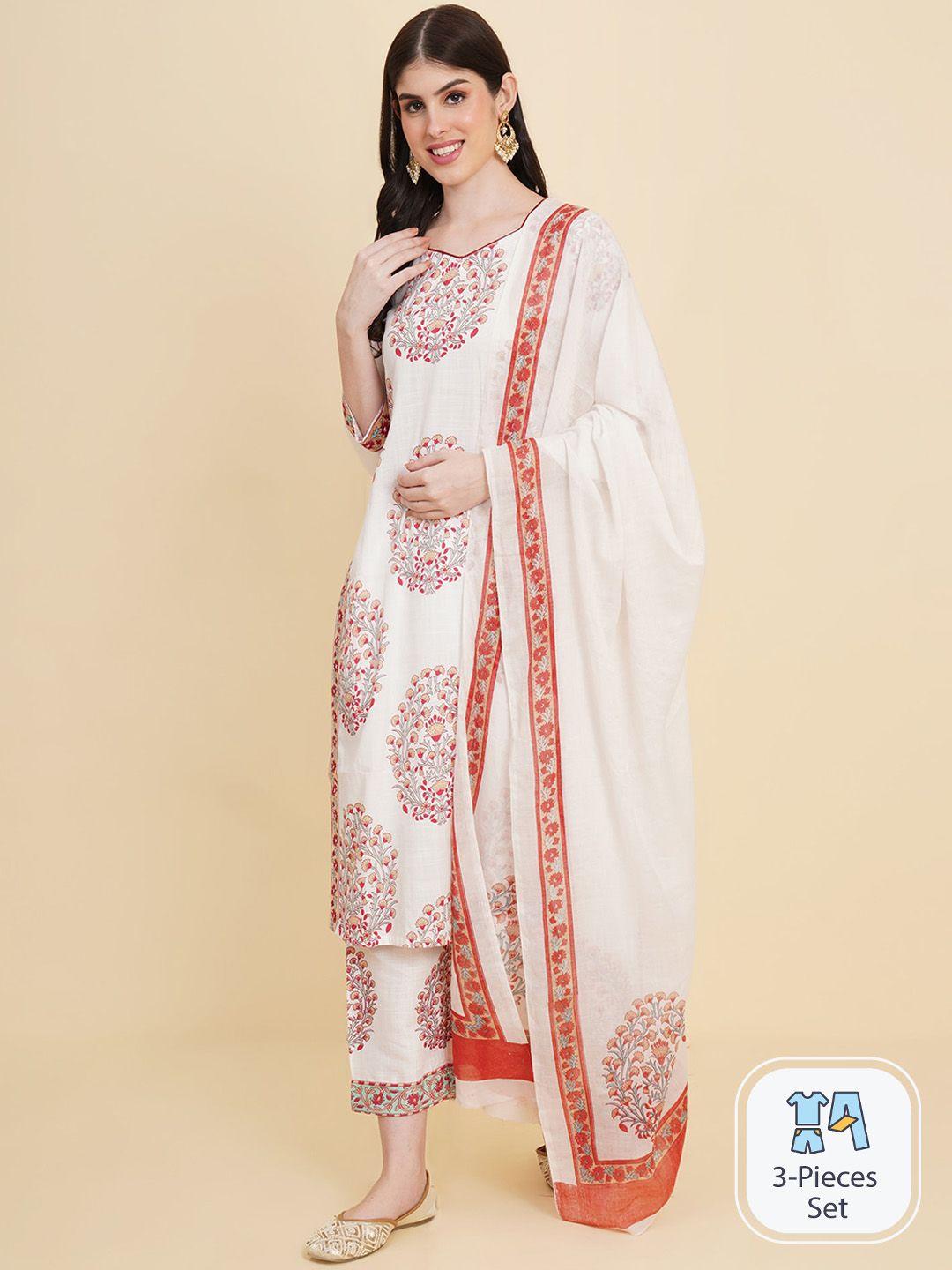 royal export floral printed kurta with trousers & with dupatta