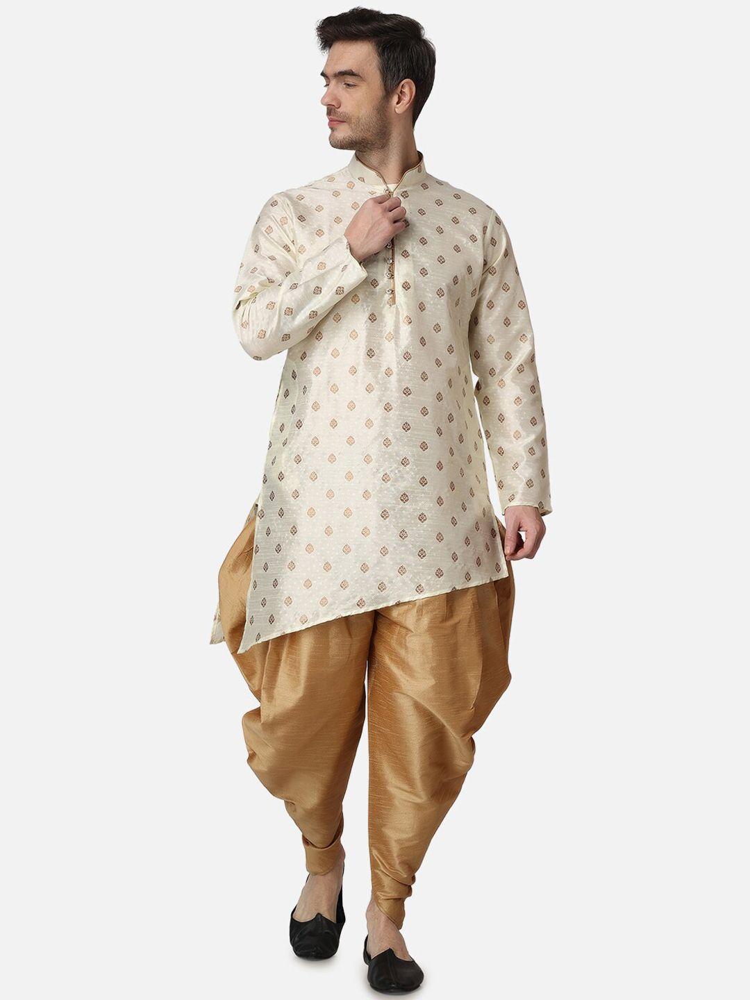 royal kurta ethnic motifs woven design asymmetric kurta with dhoti pants