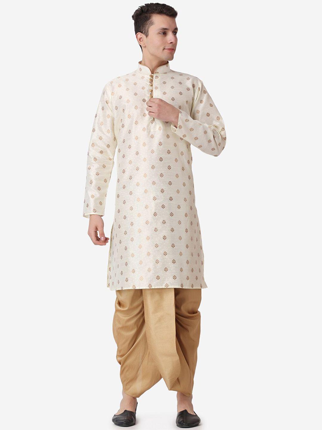 royal kurta ethnic motifs woven design straight kurta with dhoti pants