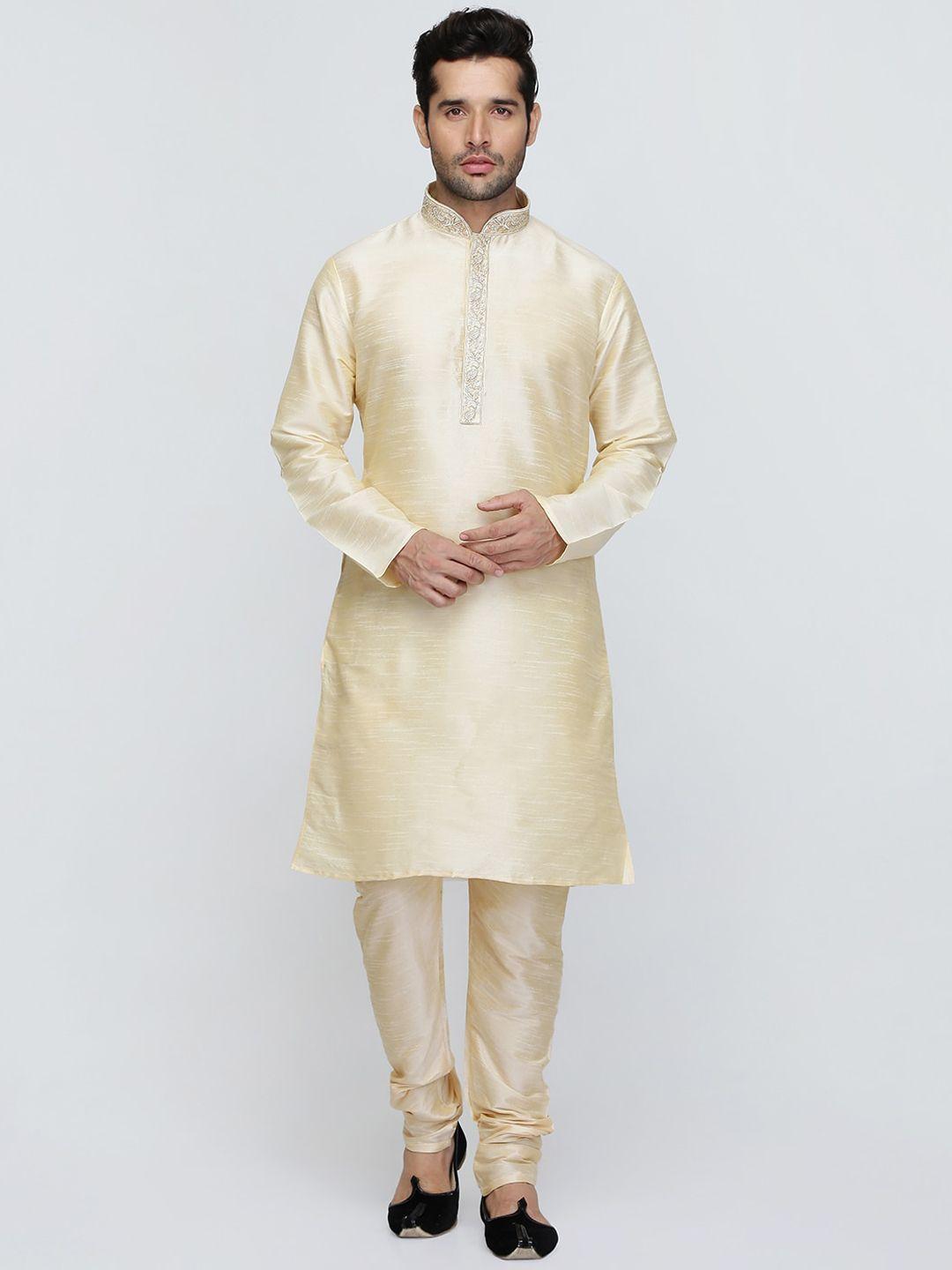 royal kurta mandarin collar thread work straight kurta