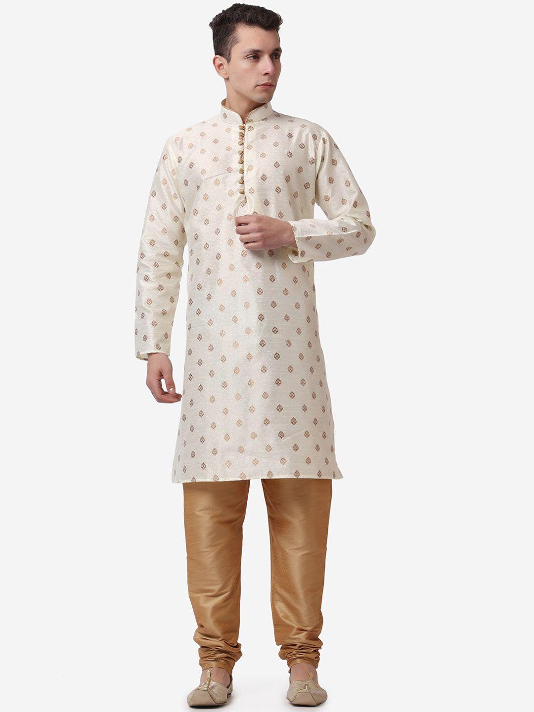 royal kurta men ethnic motifs printed kurta with churidar pants