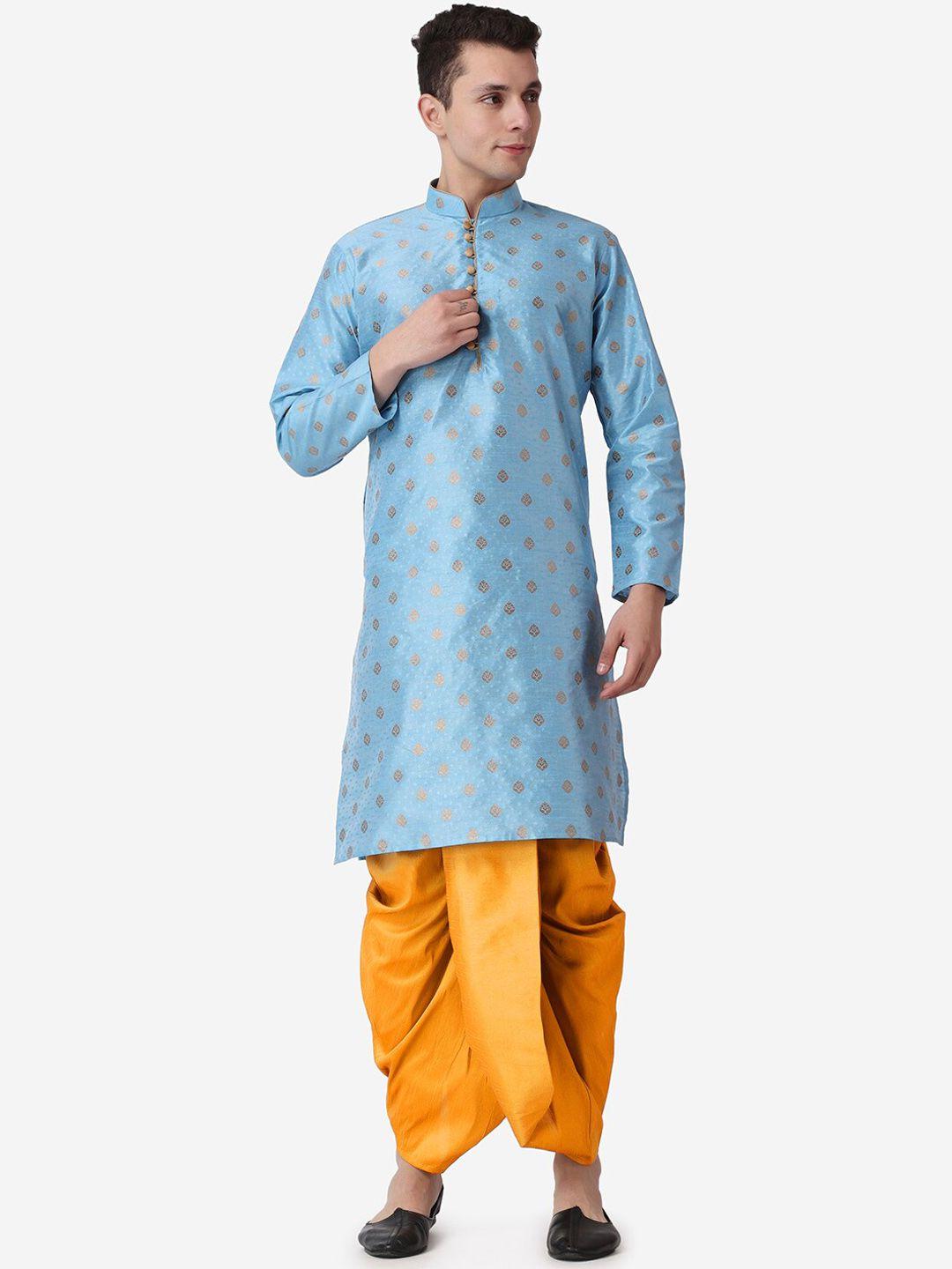 royal kurta men ethnic motifs printed kurta with dhoti pants