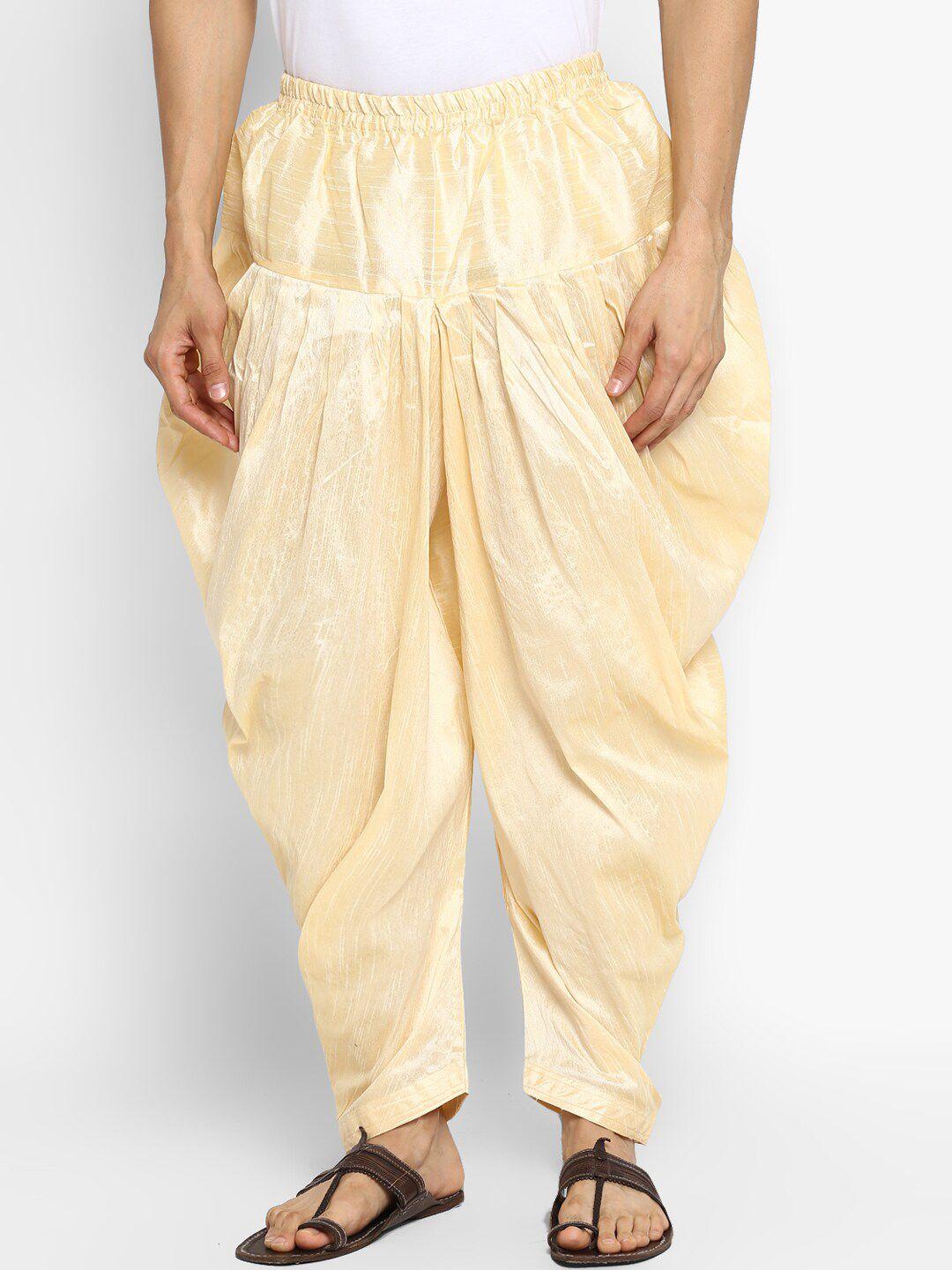 royal kurta men gold coloured solid loose-fit salwar