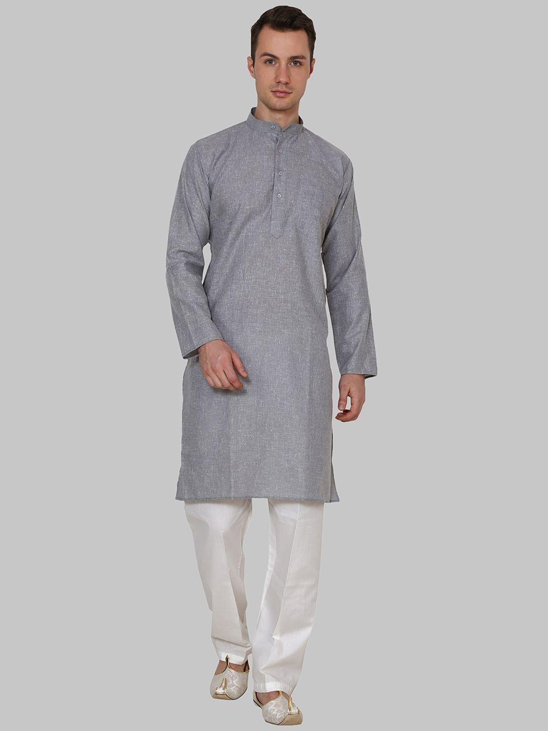royal kurta men grey & white kurta with pyjamas
