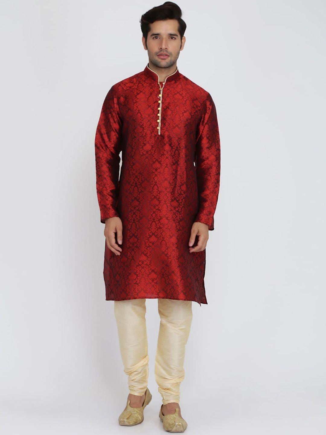 royal kurta men maroon kurta