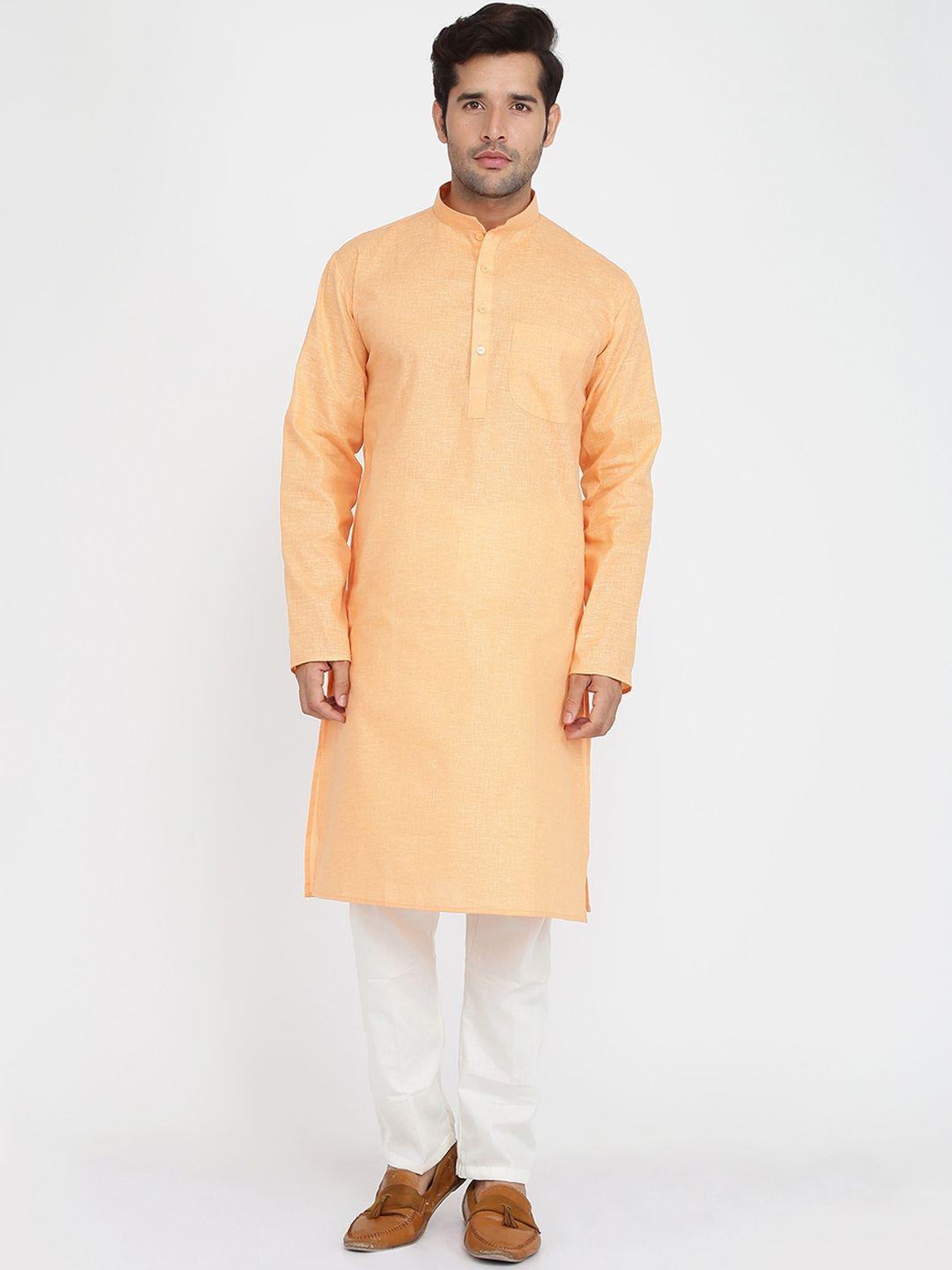 royal kurta men orange kurta