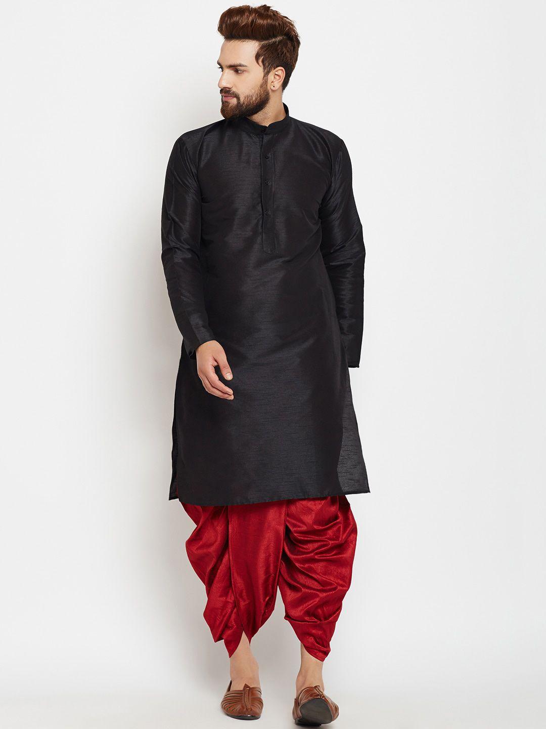 royal kurta men solid straight kurta with dhoti pants