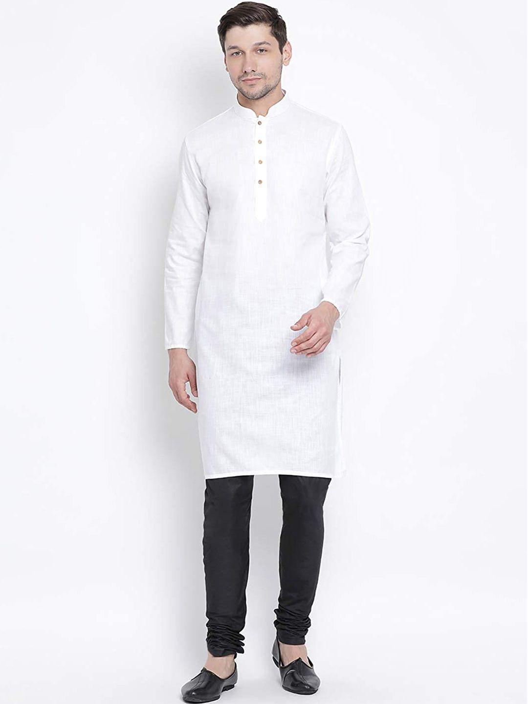 royal kurta men white pure cotton kurta with pyjama