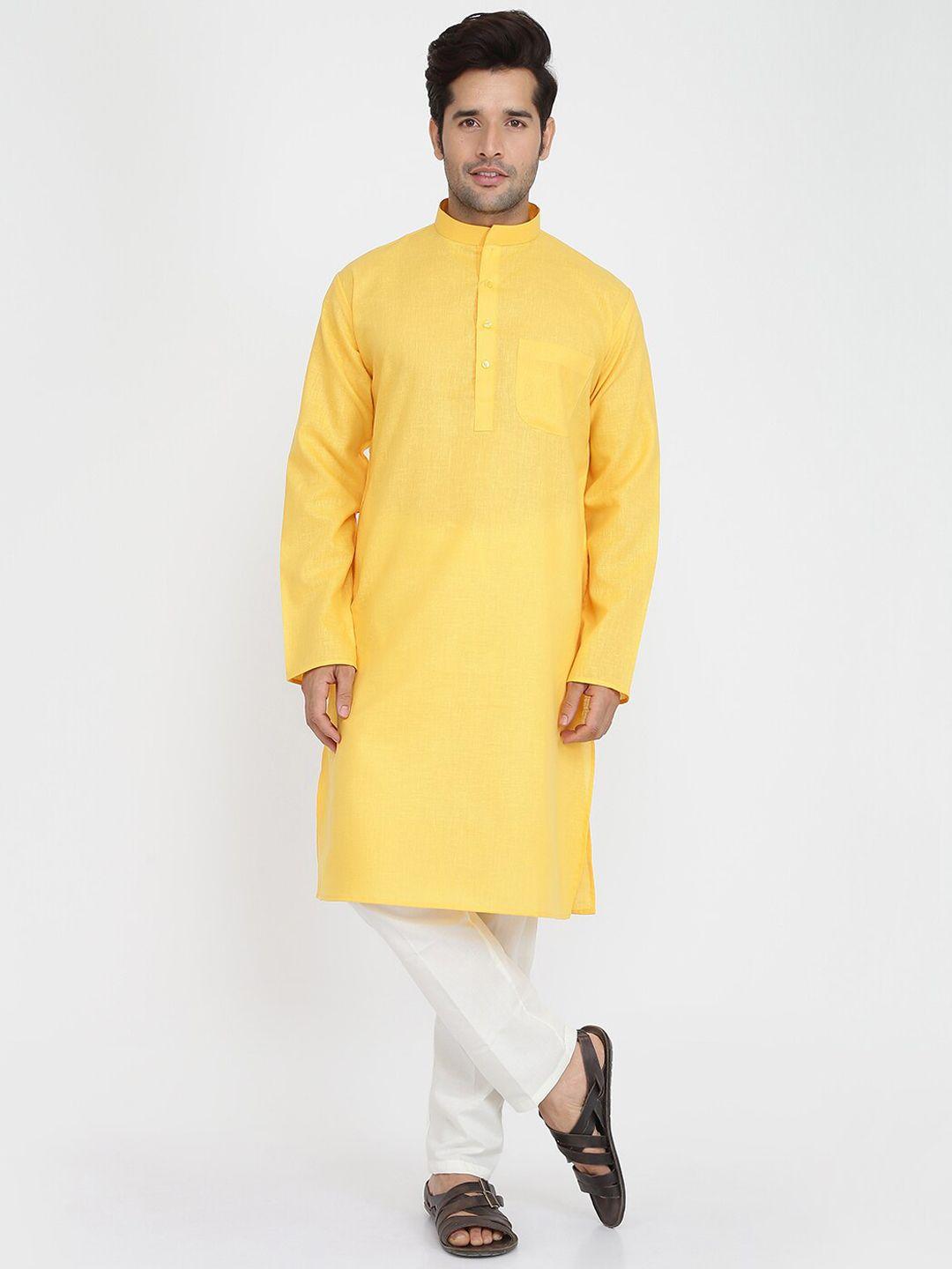 royal kurta men yellow kurta