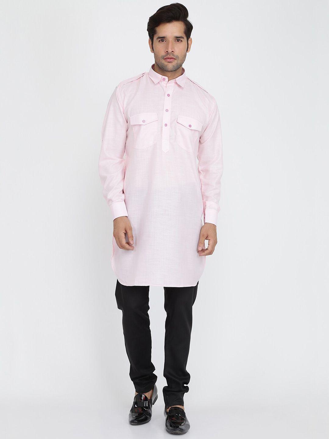 royal kurta shirt collar roll-up sleeves pure cotton pathani kurta with churidar