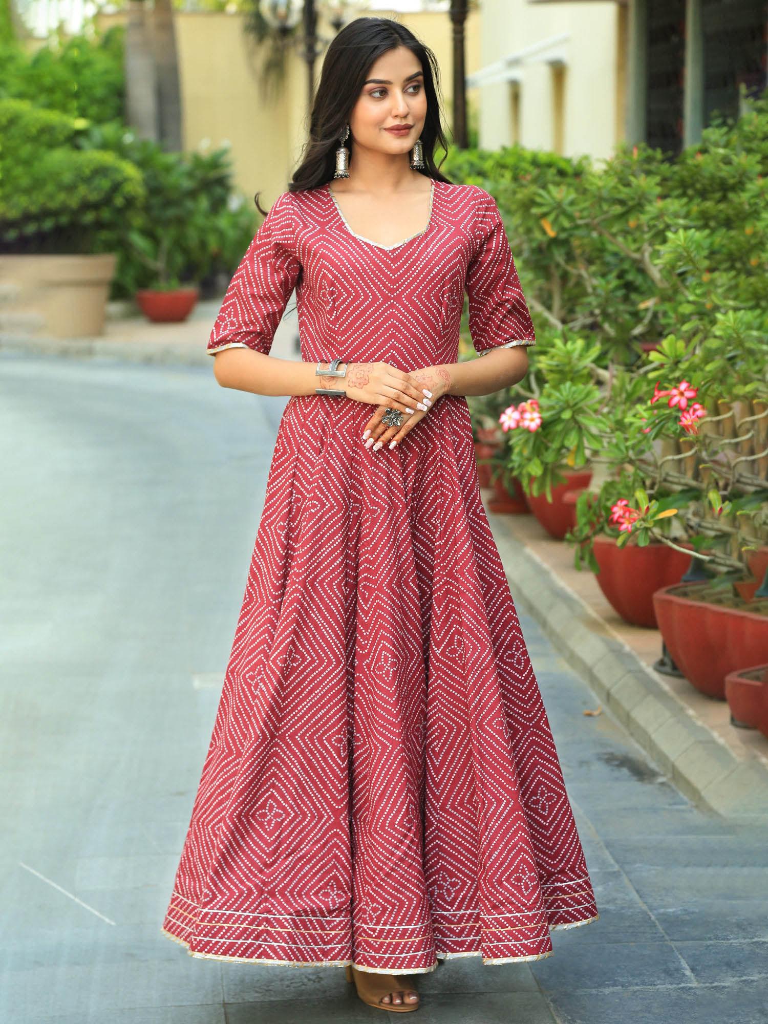 royal maroon anarkali drees