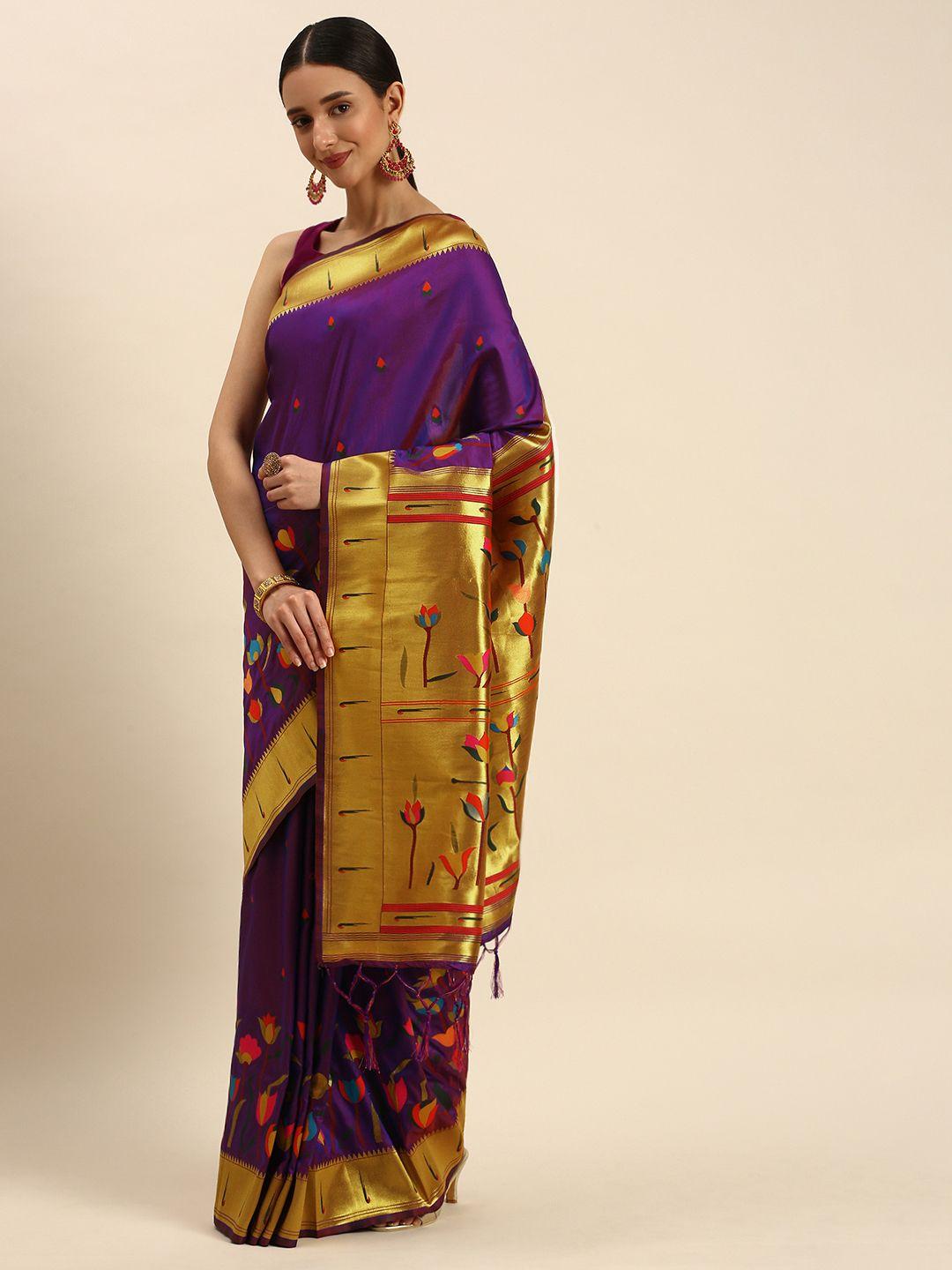 royal rajgharana saree floral zari art silk paithani saree