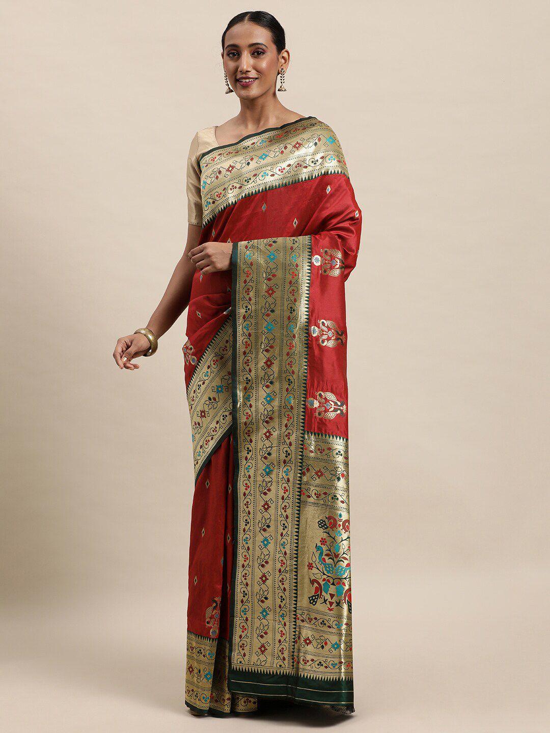 royal rajgharana saree geometric woven design zari banarasi sarees