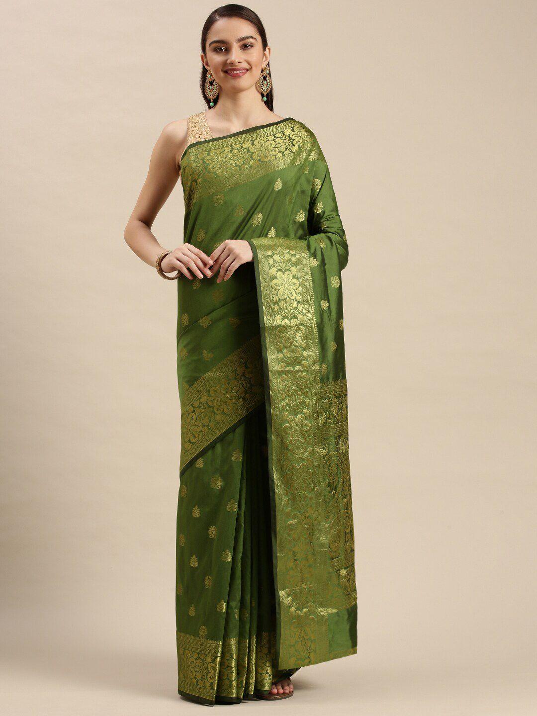 royal rajgharana saree green woven design zari pure silk banarasi sarees