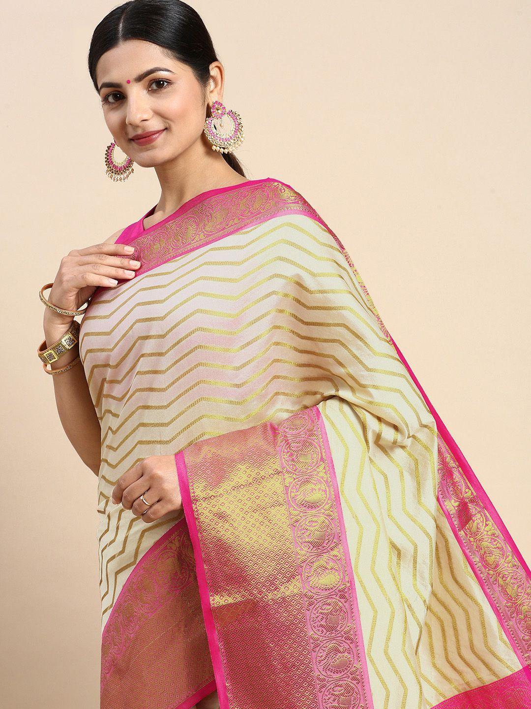 royal rajgharana saree woven design zari silk blend kanjeevaram saree