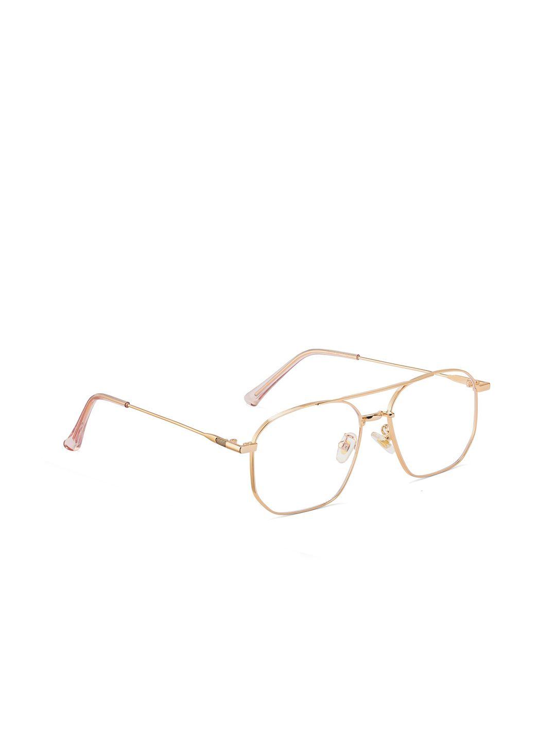 royal son men gold-toned full rim aviator frames with blue ray cut lens