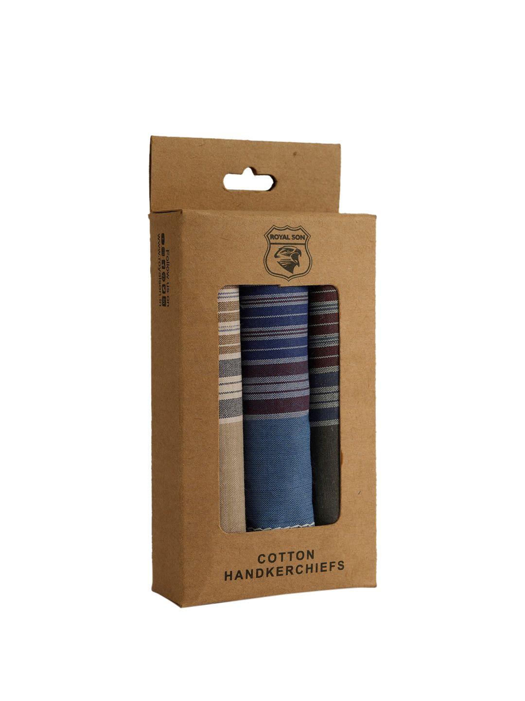 royal son men pack of 3 checked cotton handkerchief