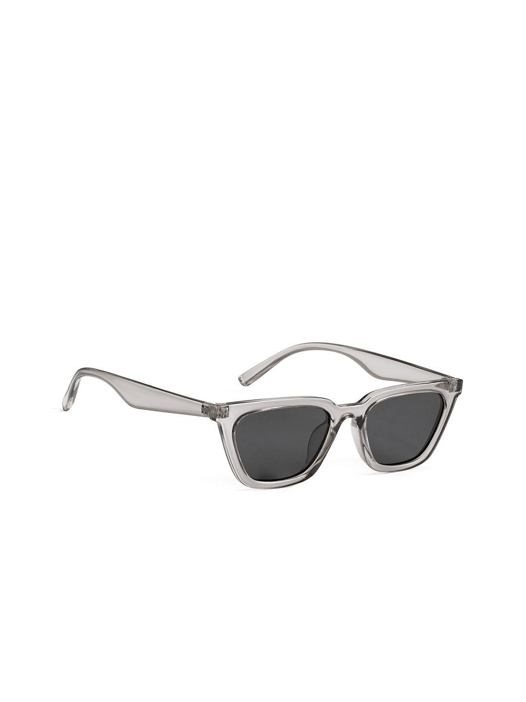 royal son unisex black & gunmetal-toned polarised uv protected square sunglasses chi00126