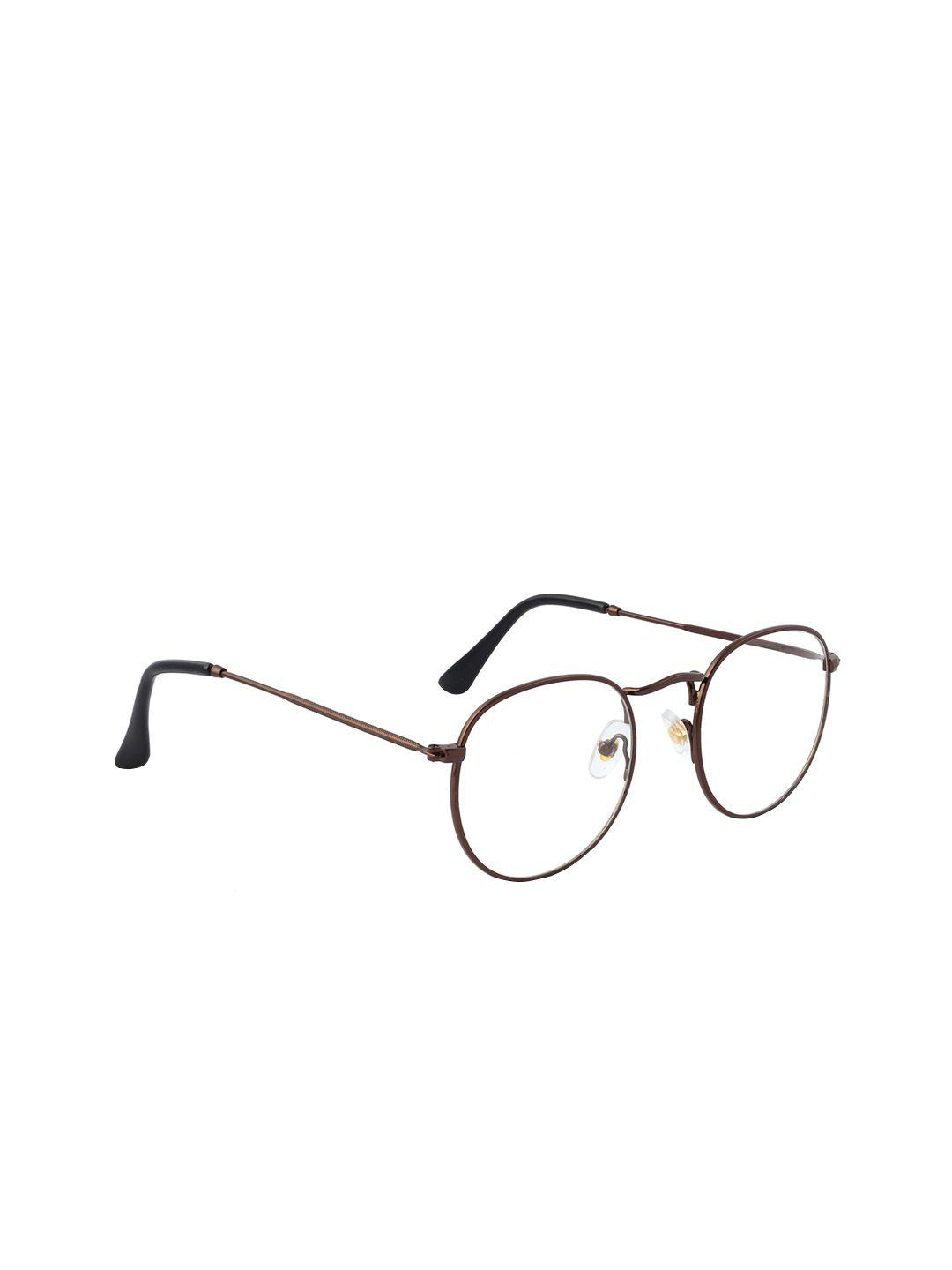 royal son unisex brown solid full rim round frames rs0018sf