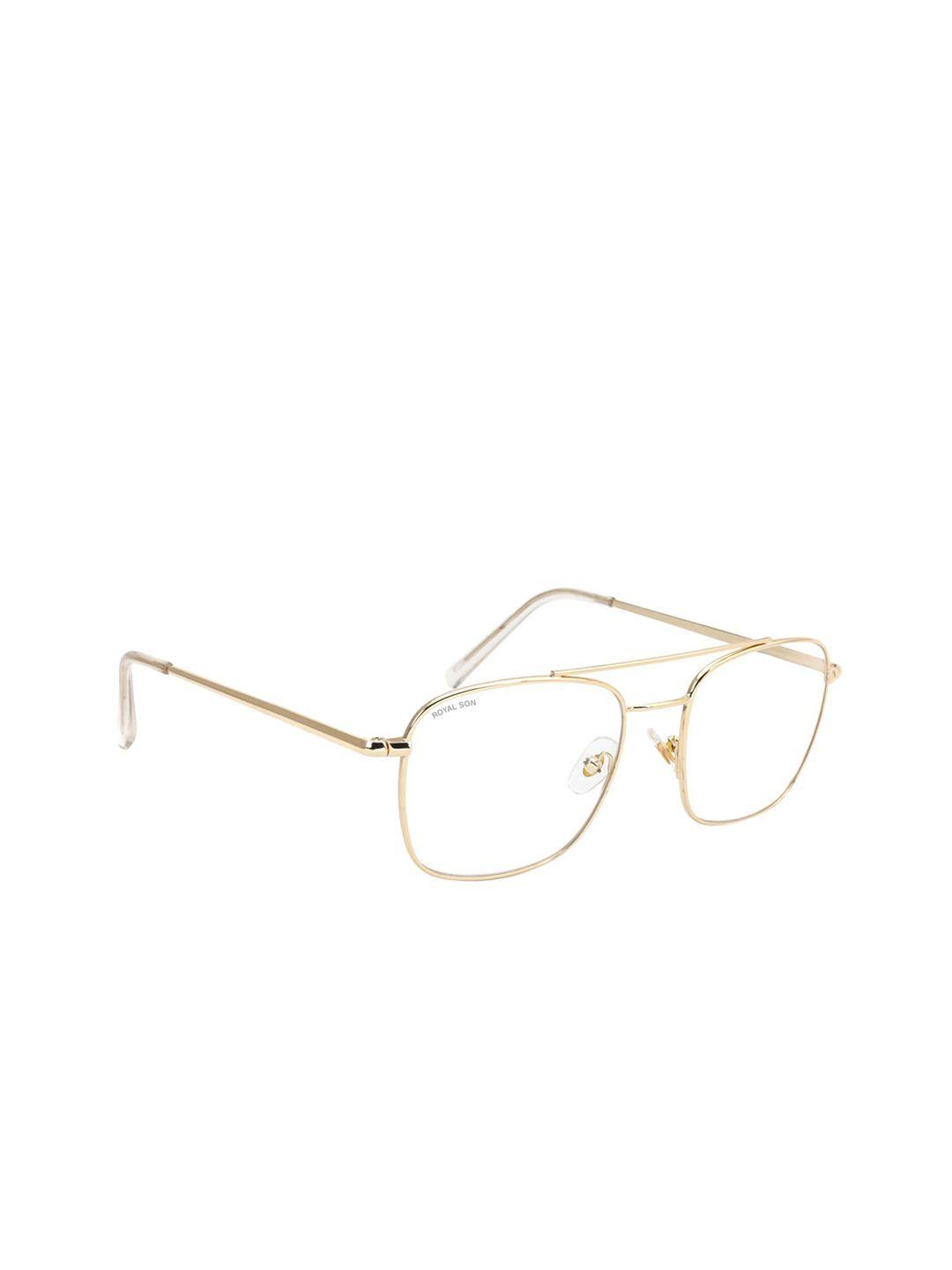royal son unisex gold-toned solid full rim square frames rs0022sf