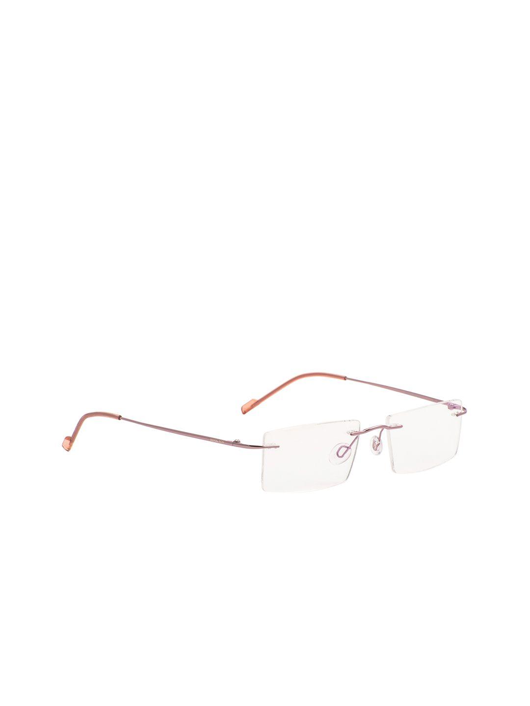 royal son unisex pink solid rimless rectangle frames rs0640er