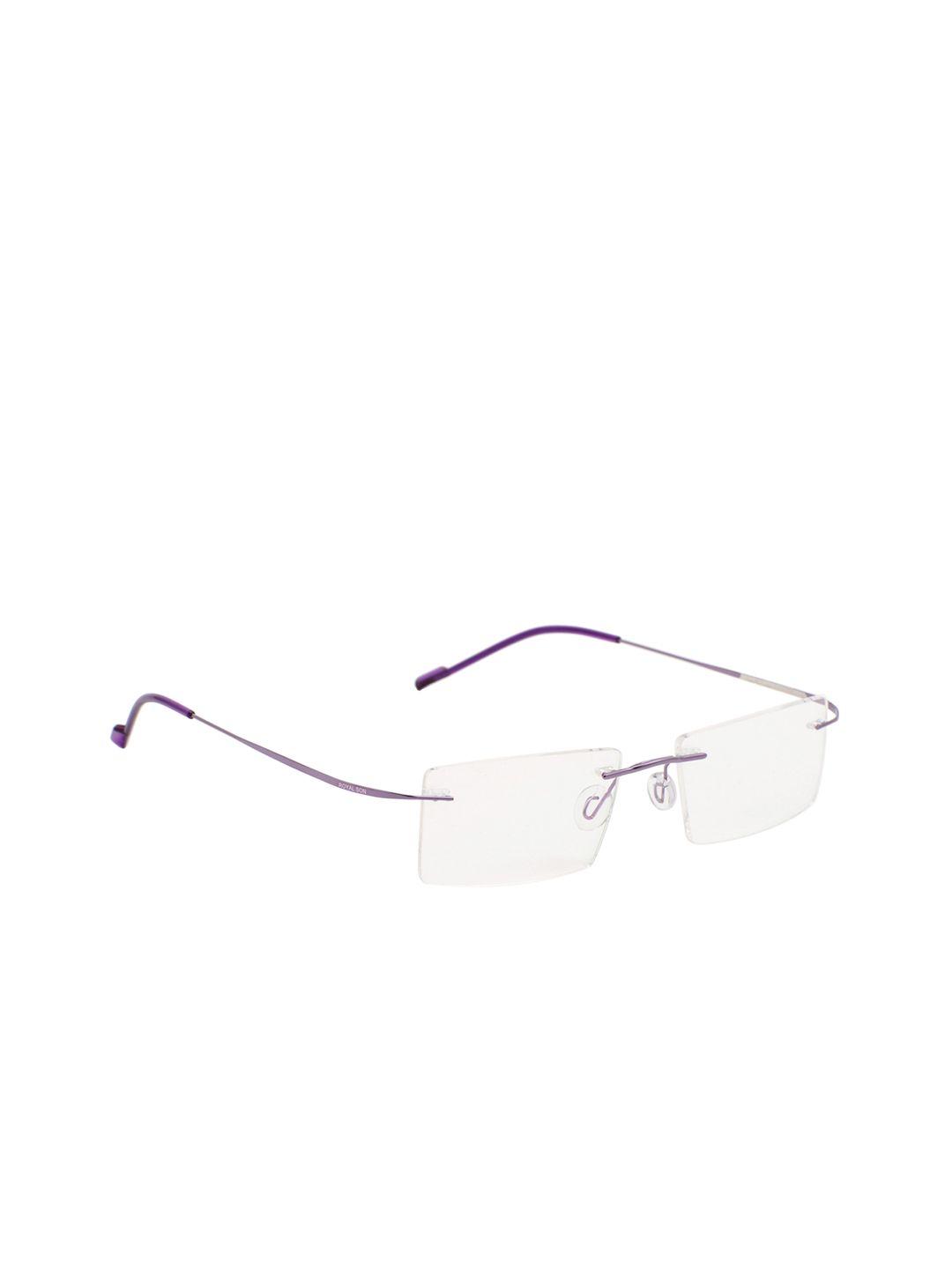 royal son unisex purple solid rimless rectangle frames
