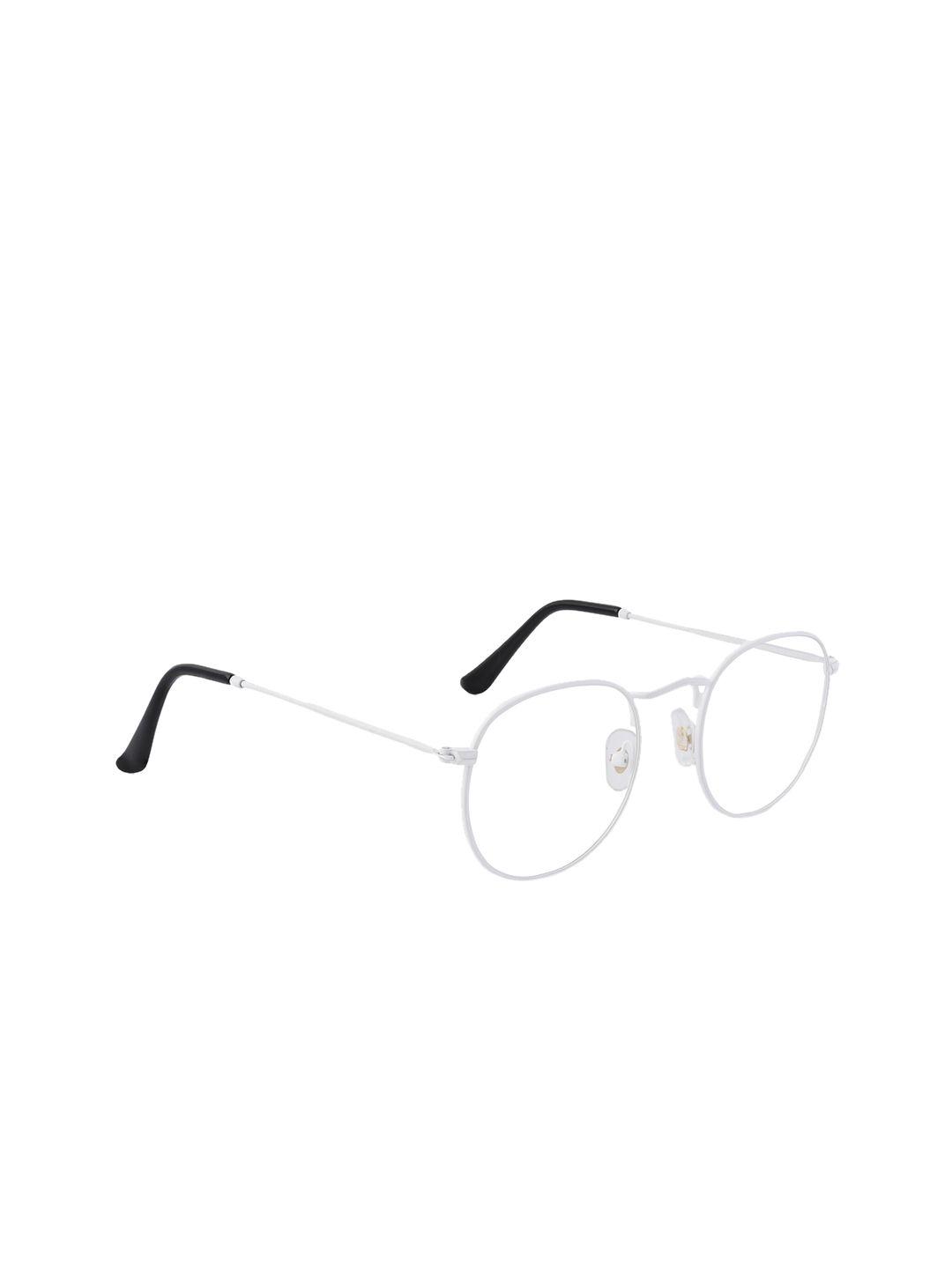 royal son unisex white solid full rim round frames rs0021sf