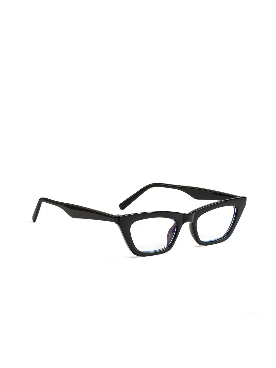 royal son women transparent & black full rim rectangle frames