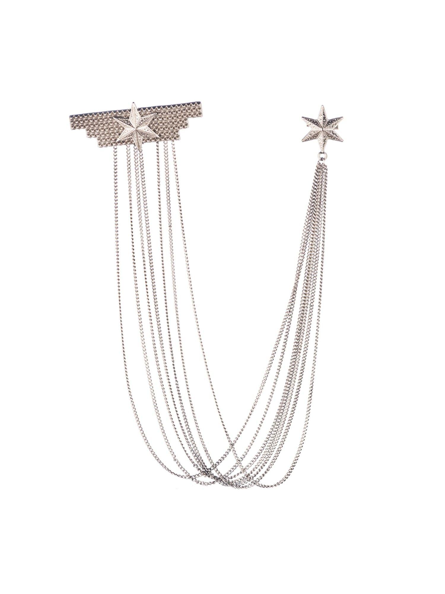 royal star silver chain lapel pin