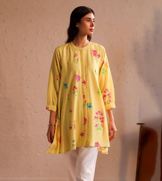 roza pret yellow postcard from summer tuscany tunic