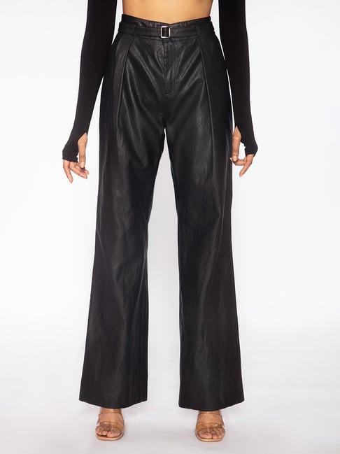 rsvp black high rise relaxed fit pants