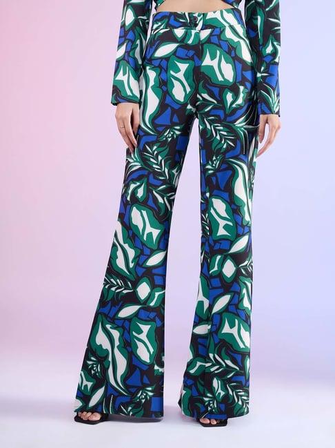 rsvp multicolor abstract print high rise pants