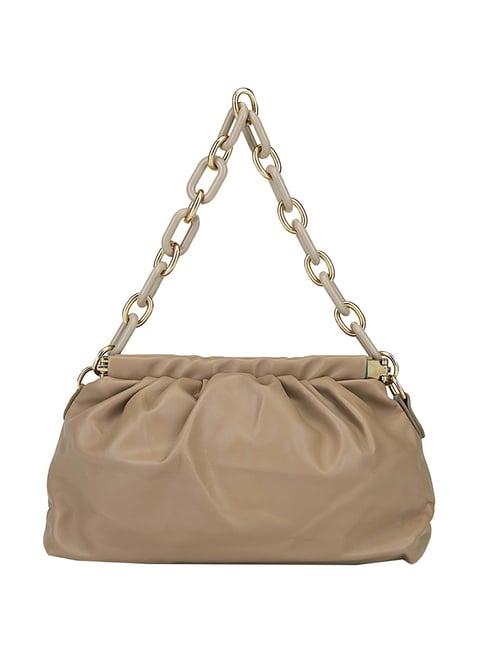rsvp beige small solid handbag