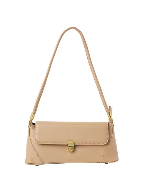 rsvp beige solid small handbag