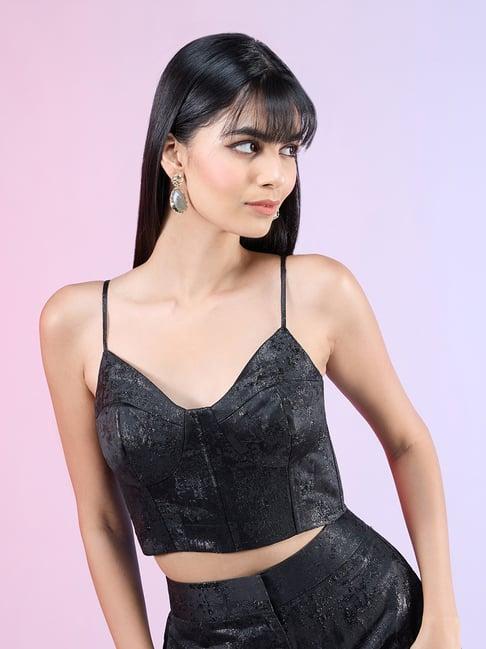 rsvp black crop top