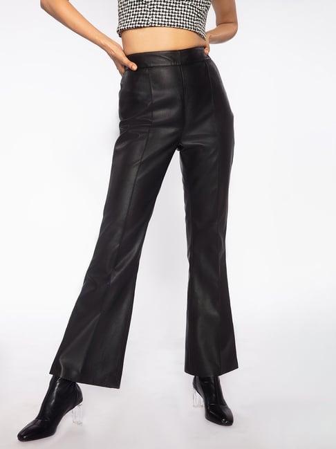 rsvp black high rise relaxed fit pants