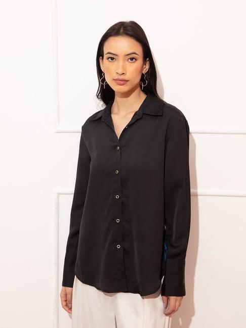 rsvp black relaxed fit shirt