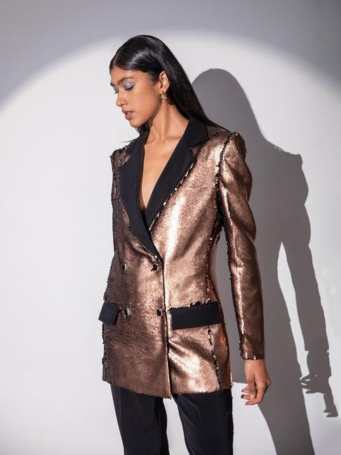 rsvp bronze embellished blazer