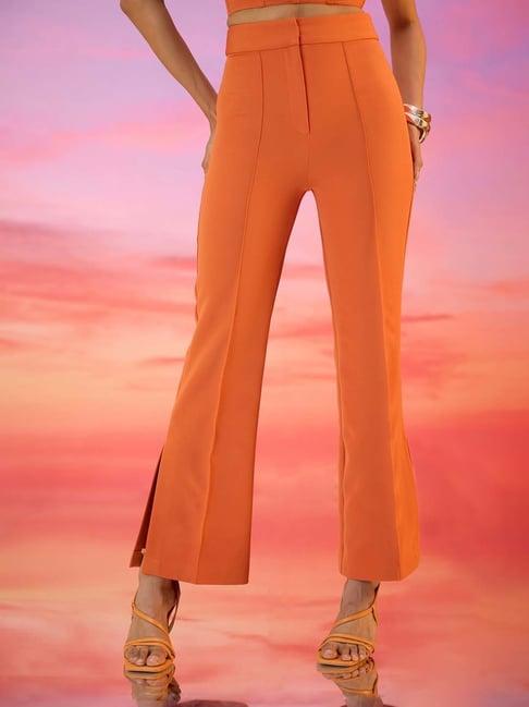 rsvp orange regular fit high rise pants