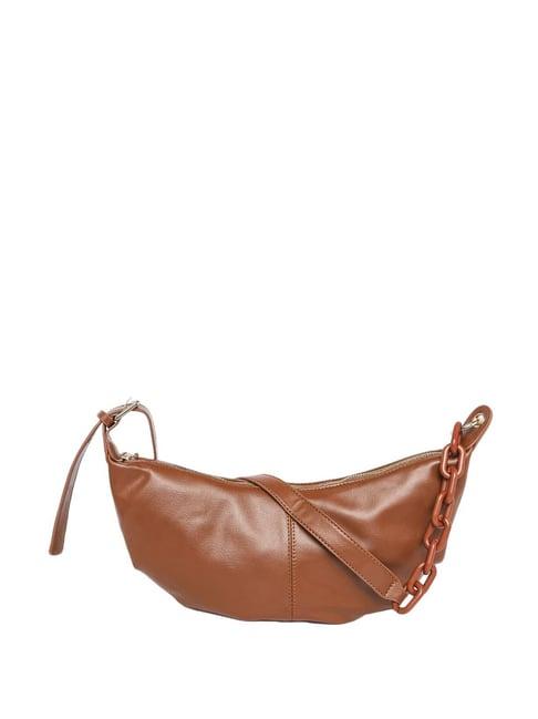rsvp tan solid medium shoulder handbag