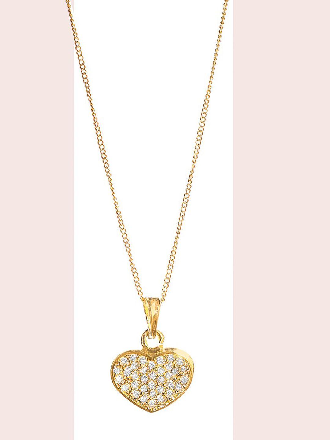 rubans 18k gold-plated cubic zirconia heart shaped necklace