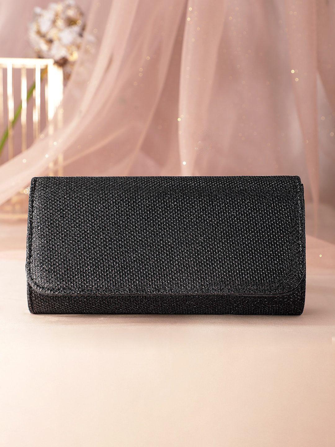 rubans black structured handheld bag