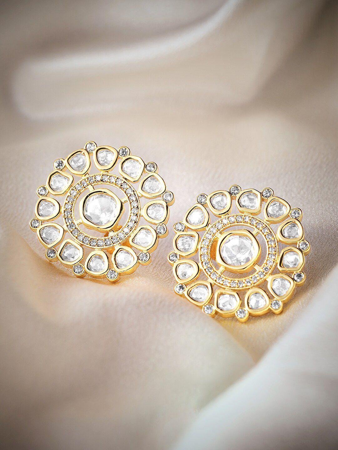 rubans gold-toned circular studs earrings