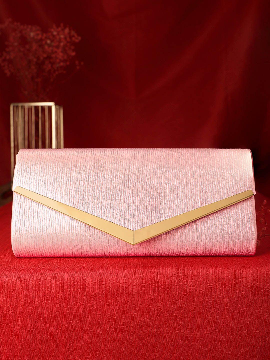 rubans pink embellished structured handheld bag