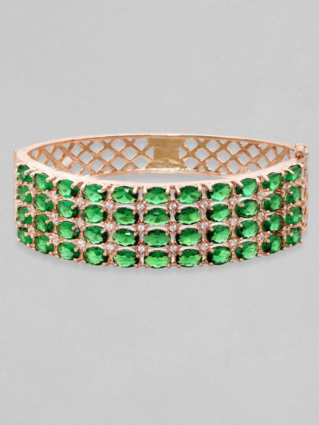 rubans rose gold-plated zirconia studded bangle-style bracelet