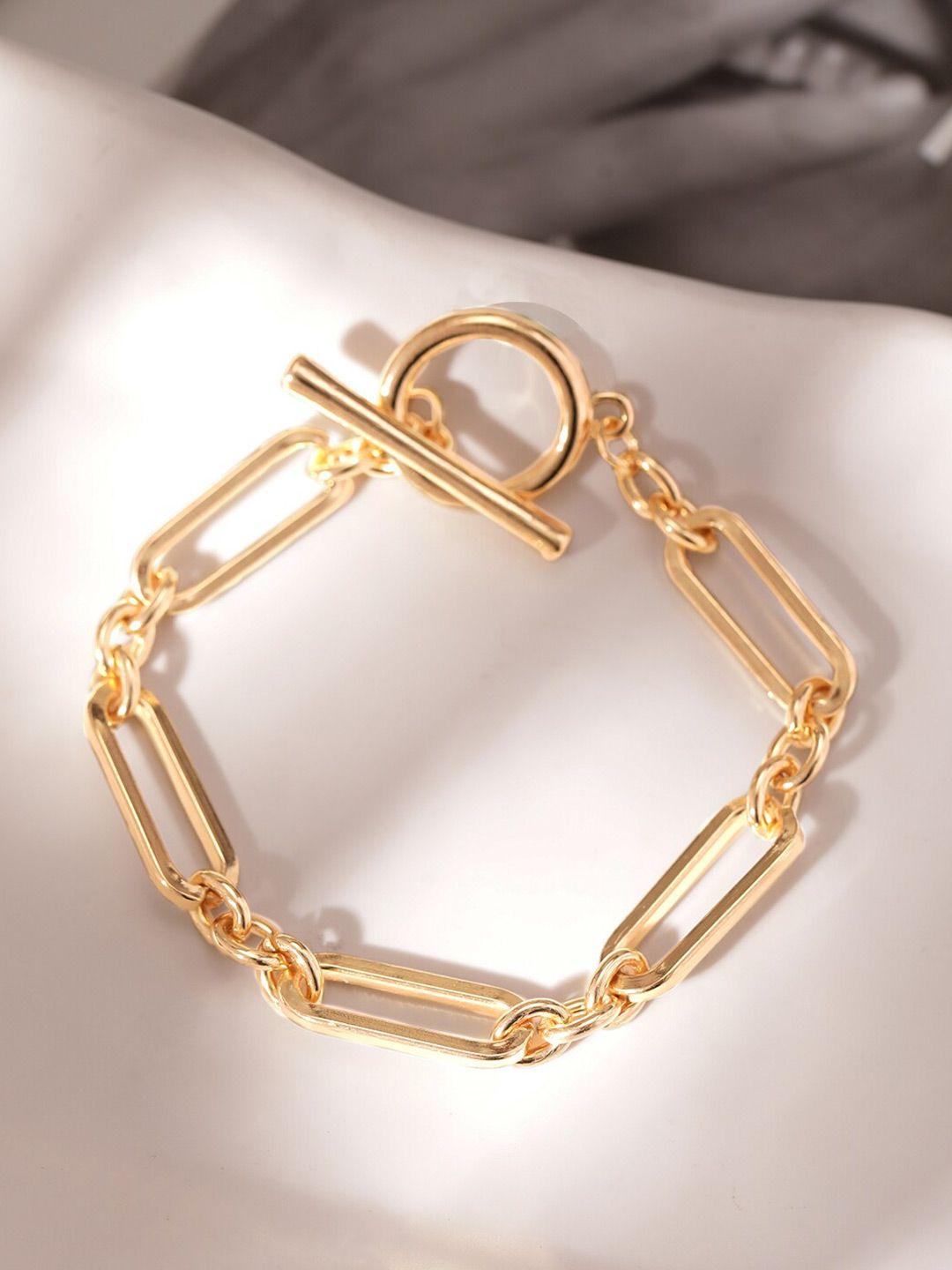 rubans voguish 22k gold-plated link bracelet